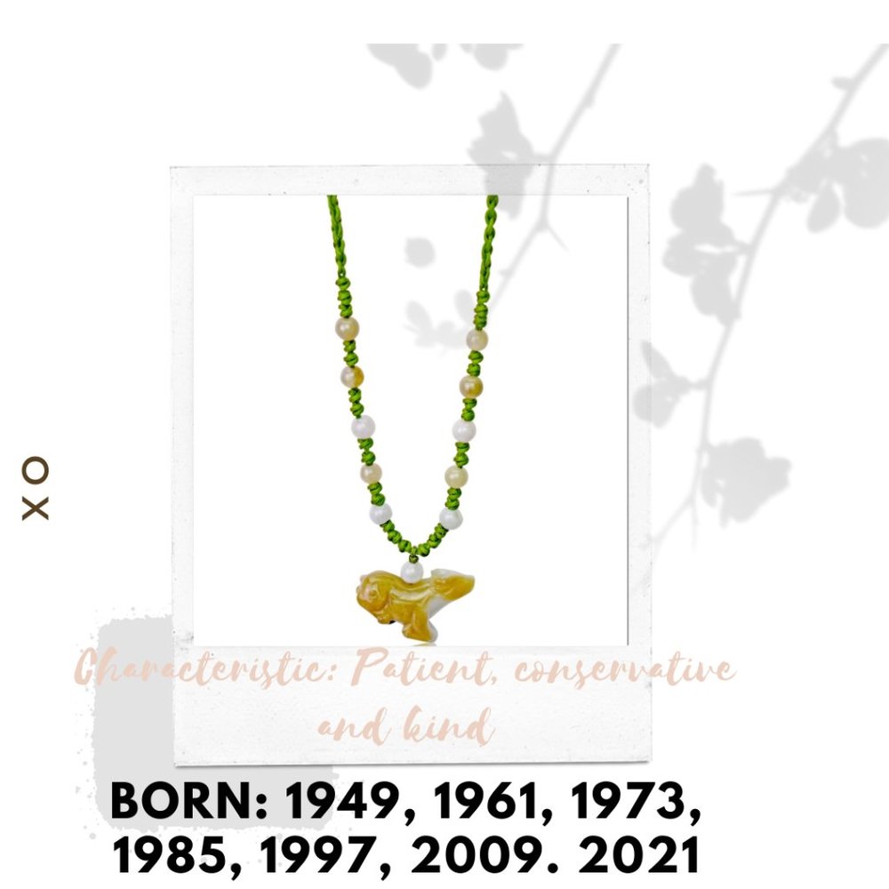 Ox Chinese Zodiac Handmade Jade Necklace Pendant